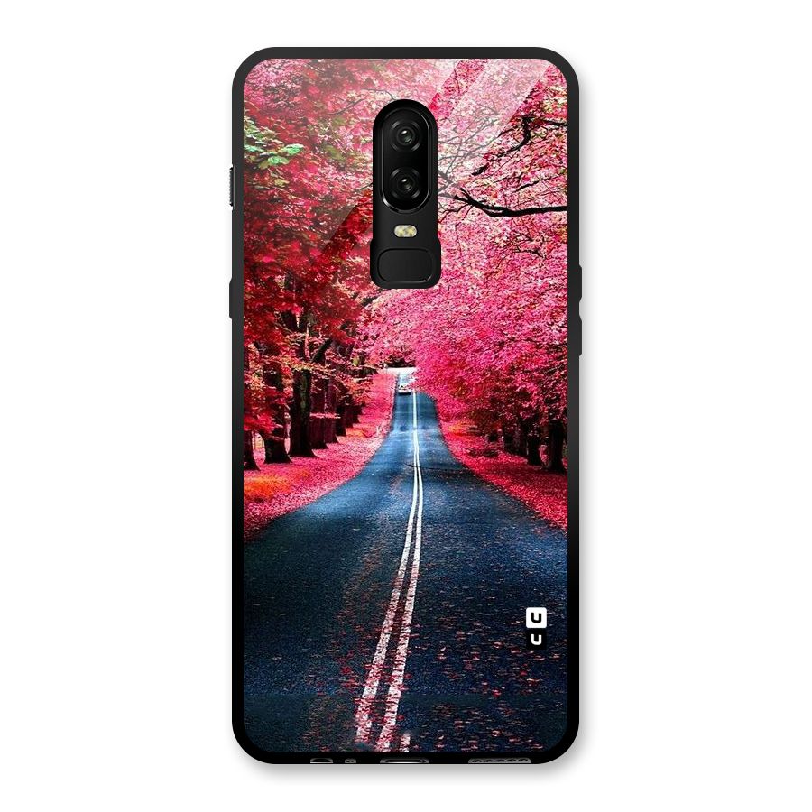 Beautiful Red Trees Glass Back Case for OnePlus 6