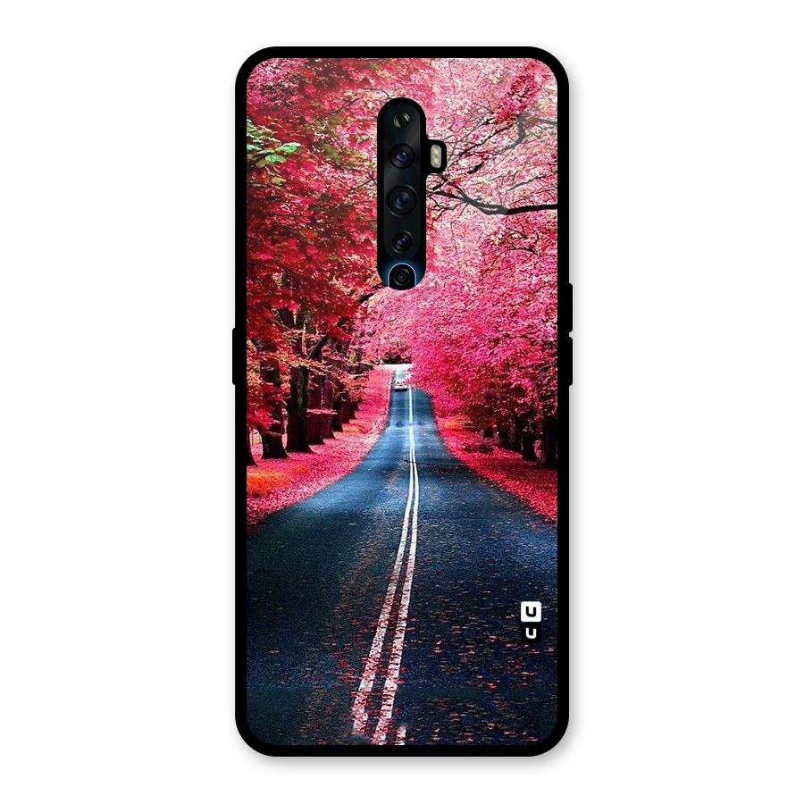 Beautiful Red Trees Glass Back Case for Oppo Reno2 F