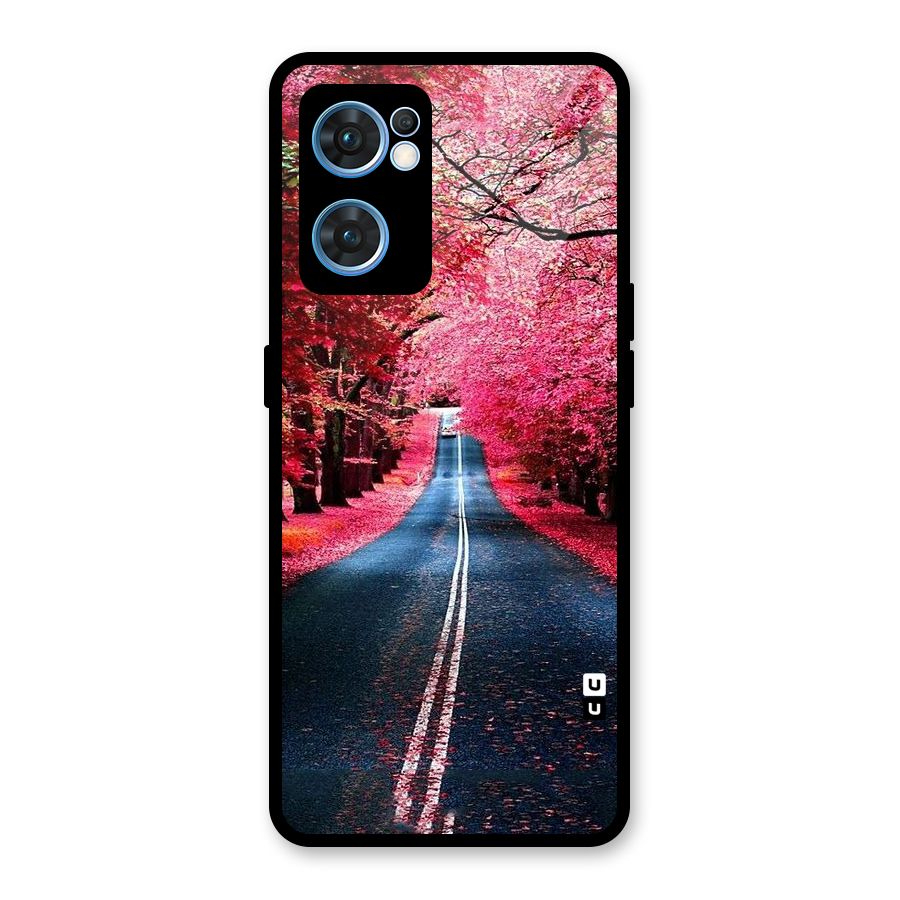 Beautiful Red Trees Glass Back Case for Oppo Reno7 5G