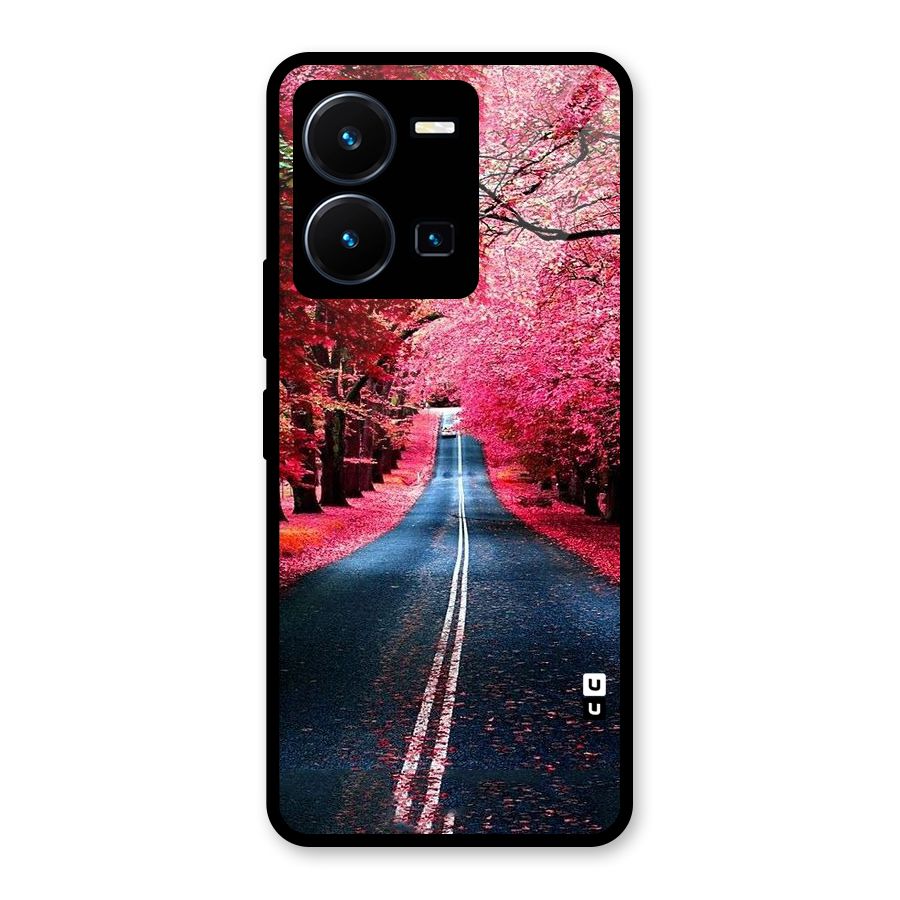 Beautiful Red Trees Glass Back Case for Vivo Y35