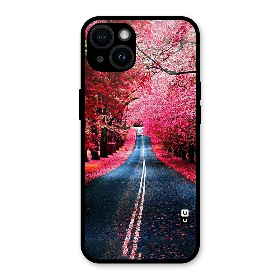 Beautiful Red Trees Glass Back Case for iPhone 14