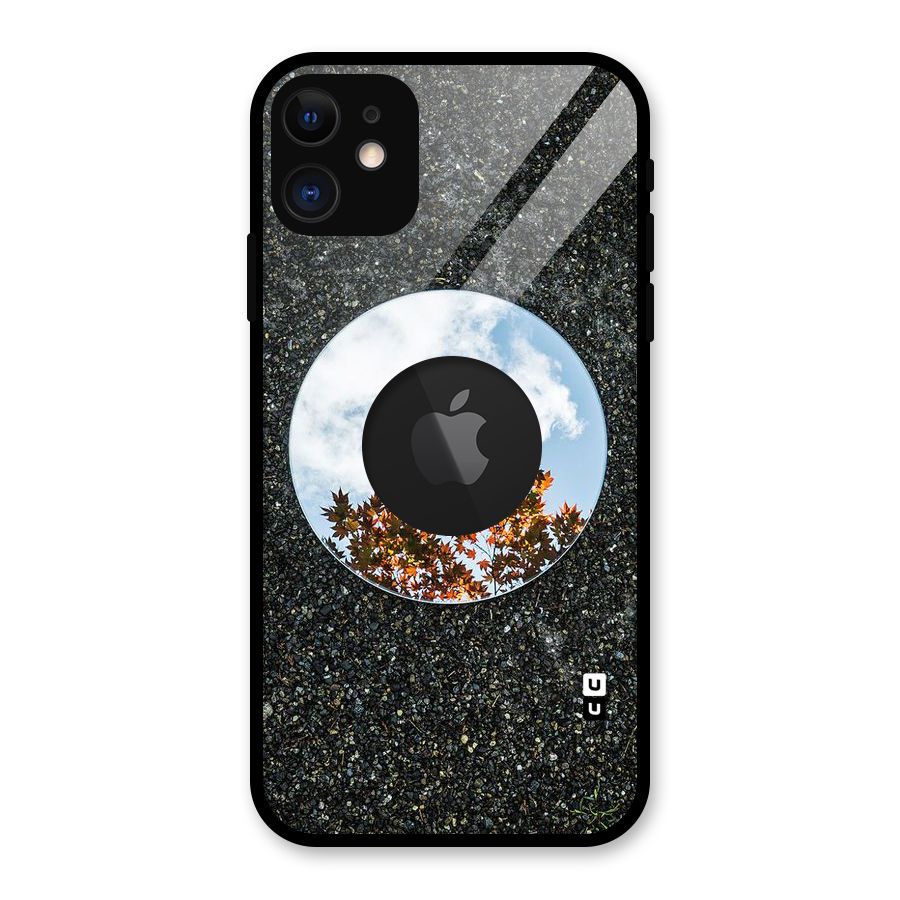 Beautiful Sky Leaves Glass Back Case for iPhone 11 Logo Cut