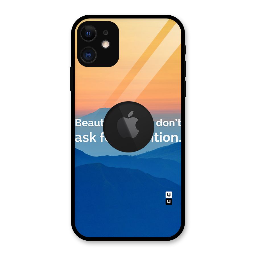 Beautiful Things Quote Glass Back Case for iPhone 11 Logo Cut