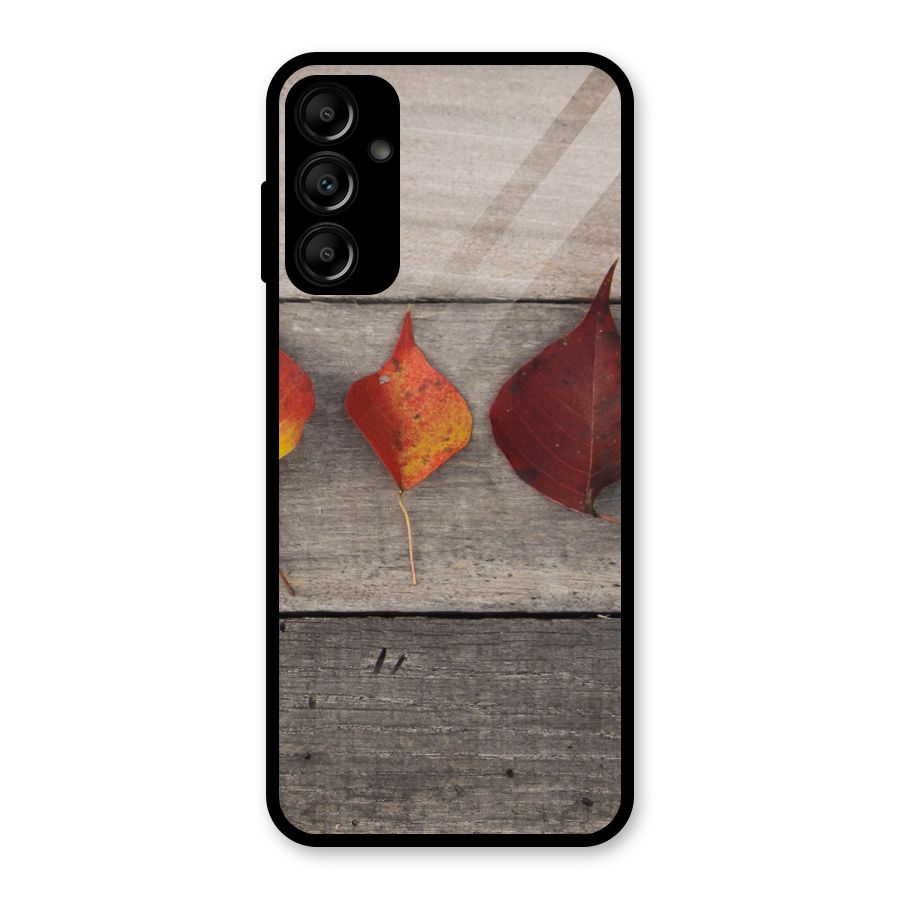 Beautiful Wood Leafs Glass Back Case for Galaxy A14 5G