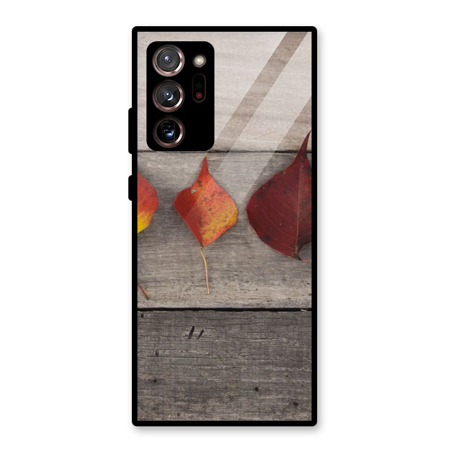 Beautiful Wood Leafs Glass Back Case for Galaxy Note 20 Ultra 5G