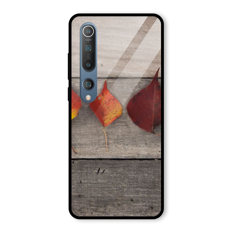 Beautiful Wood Leafs Glass Back Case for Mi 10