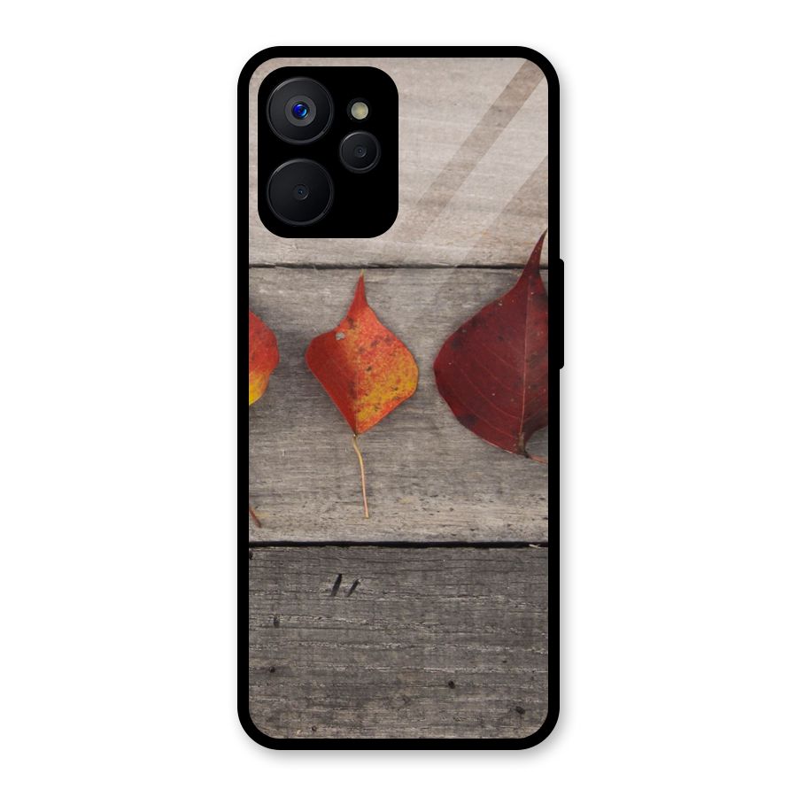 Beautiful Wood Leafs Glass Back Case for Realme 9i 5G