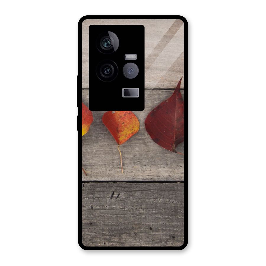 Beautiful Wood Leafs Glass Back Case for Vivo iQOO 11 5G