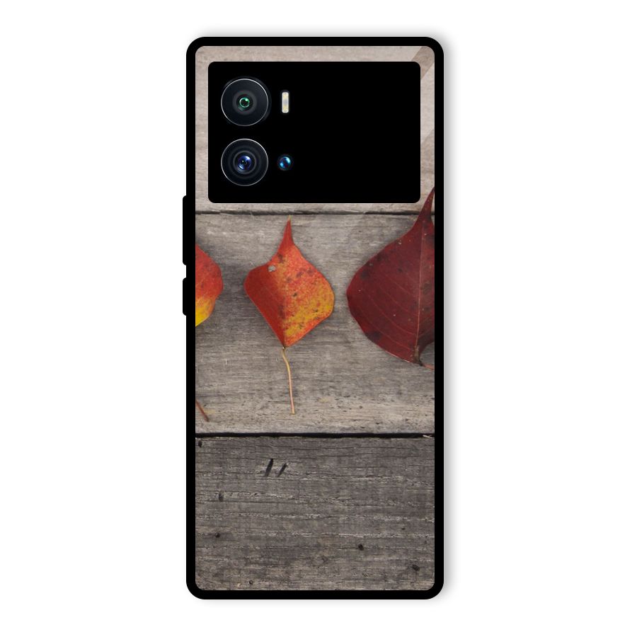 Beautiful Wood Leafs Glass Back Case for Vivo iQOO 9 Pro