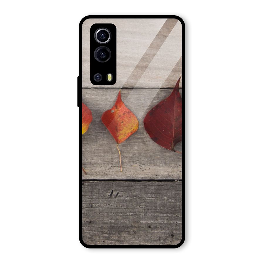 Beautiful Wood Leafs Glass Back Case for Vivo iQOO Z3