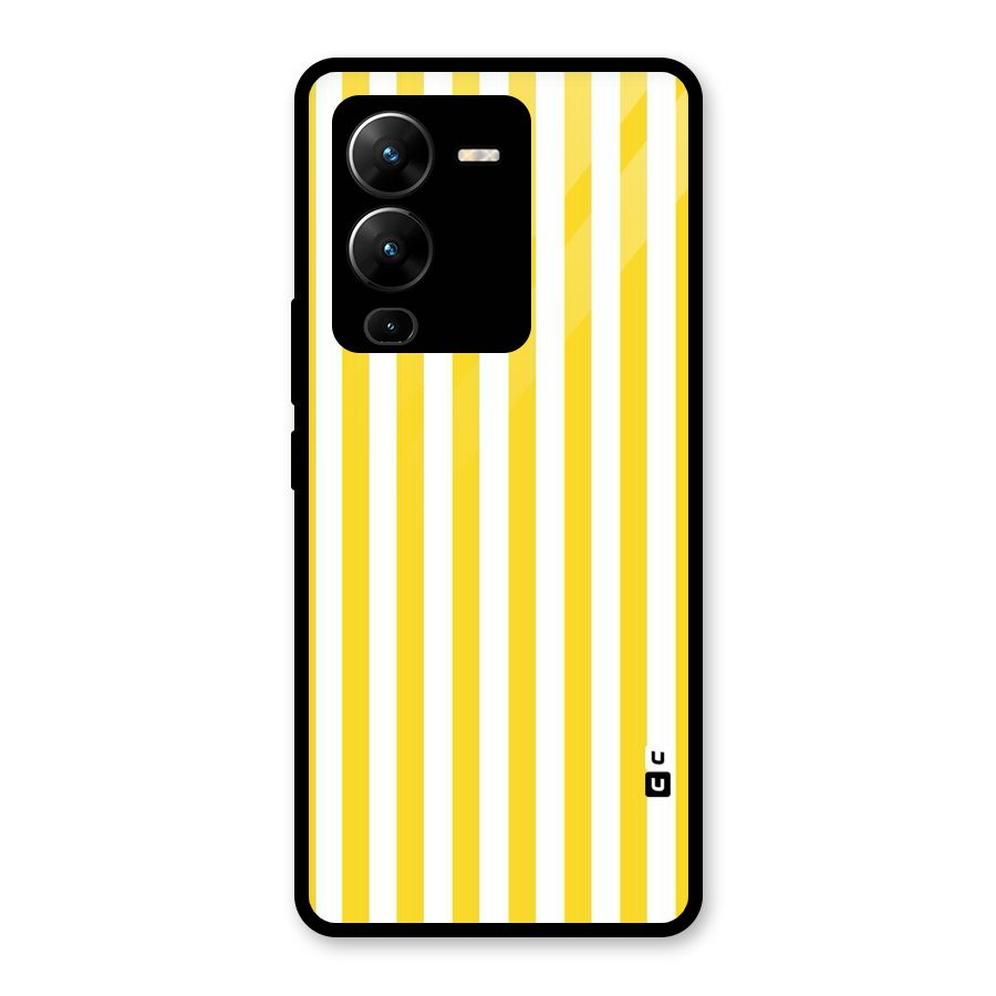 Beauty Color Stripes Glass Back Case for Vivo V25 Pro