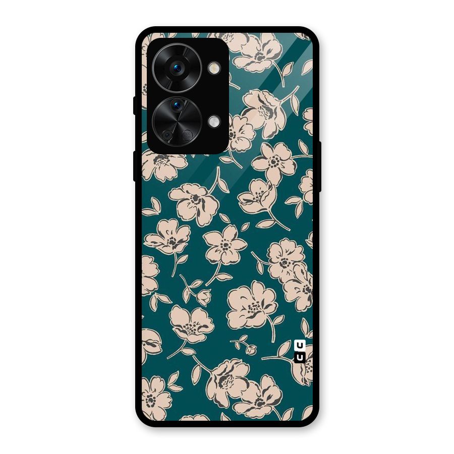 Beauty Green Bloom Glass Back Case for OnePlus Nord 2T