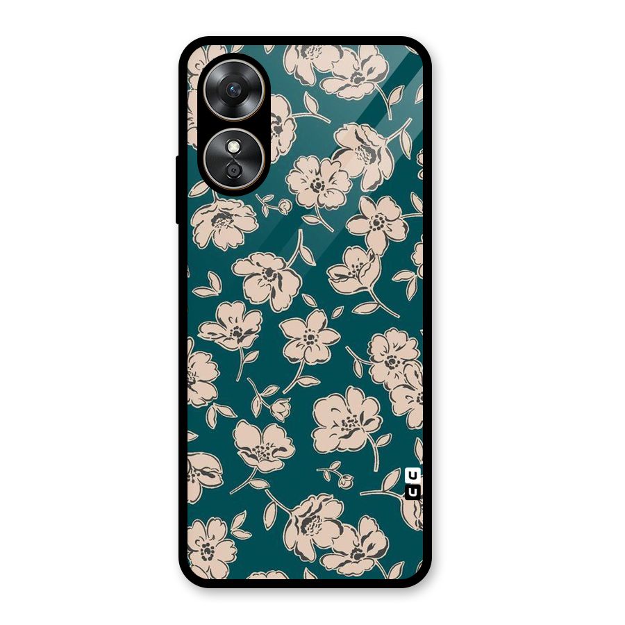 Beauty Green Bloom Glass Back Case for Oppo A17