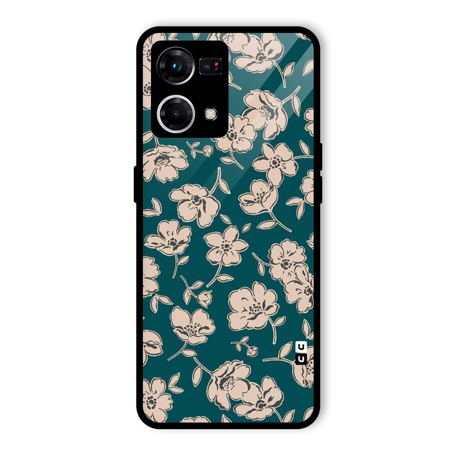 Beauty Green Bloom Glass Back Case for Oppo F21s Pro 4G