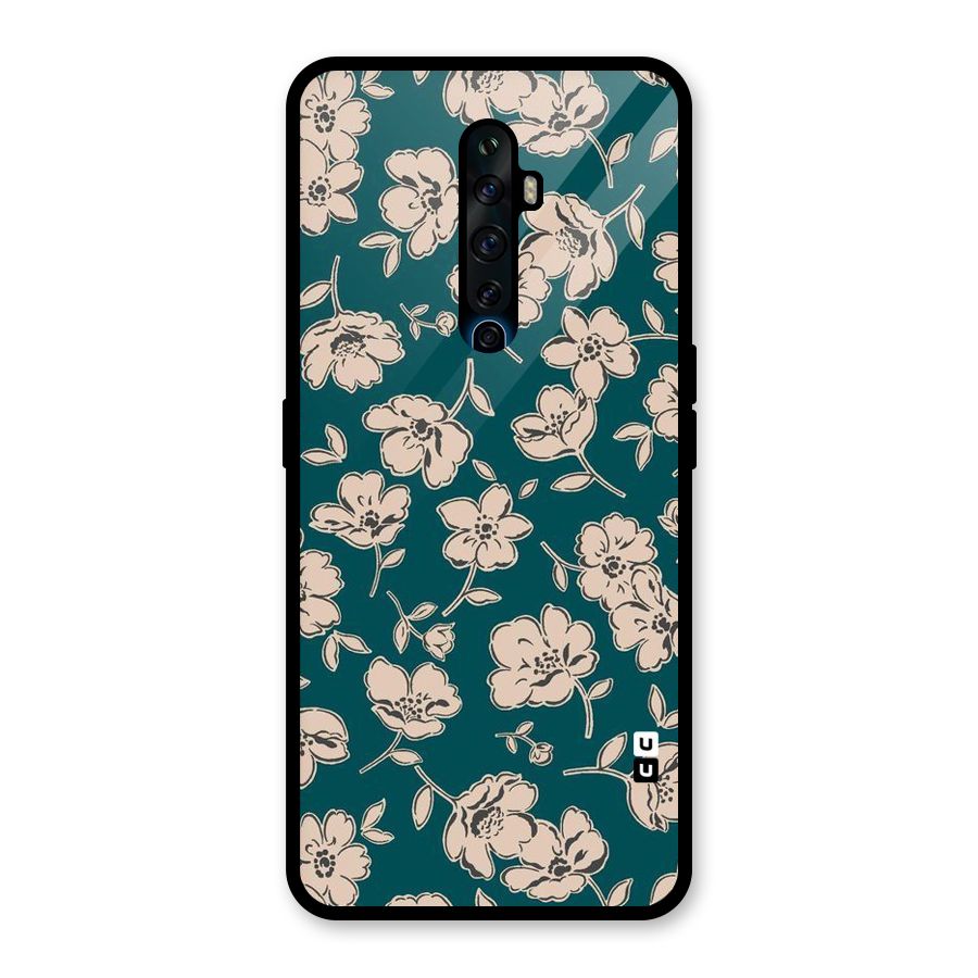 Beauty Green Bloom Glass Back Case for Oppo Reno2 F