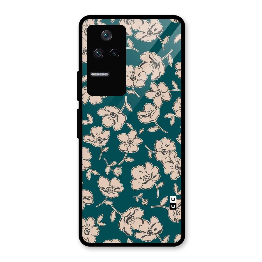 Beauty Green Bloom Glass Back Case for Poco F4 5G