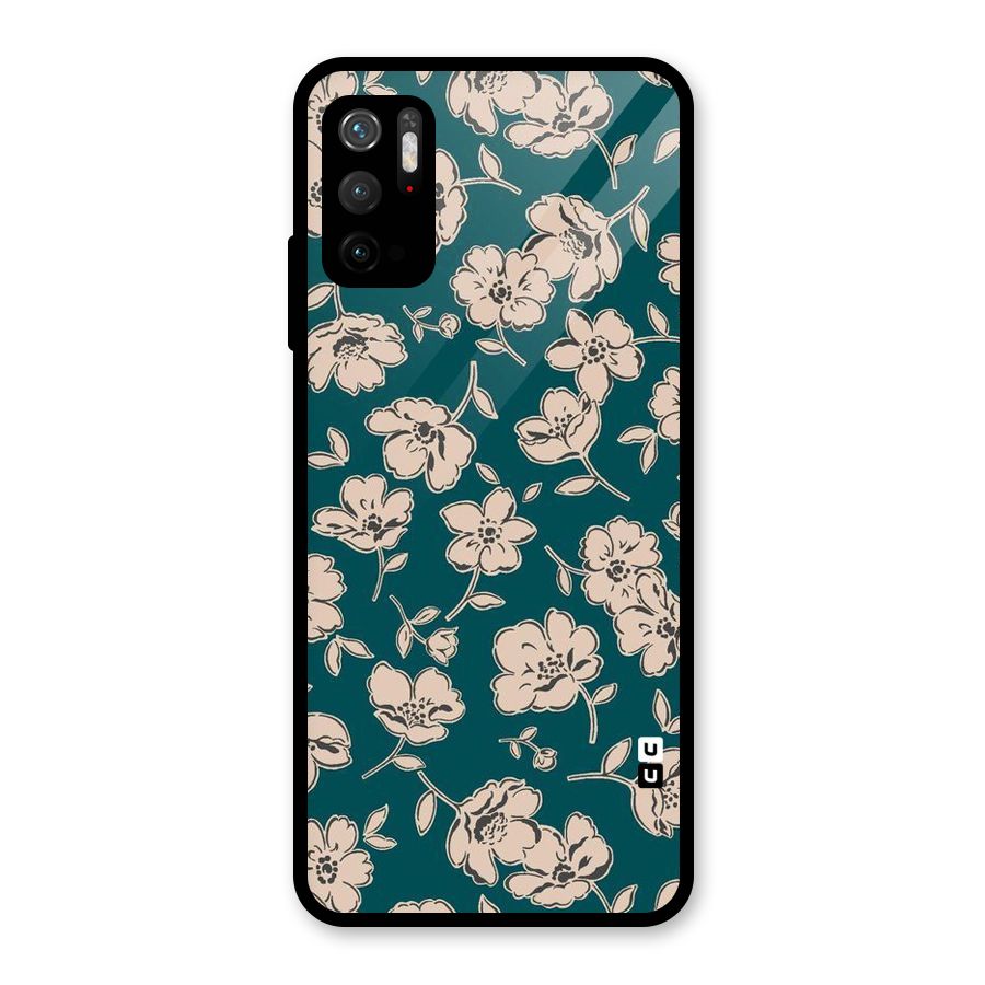 Beauty Green Bloom Glass Back Case for Poco M3 Pro 5G