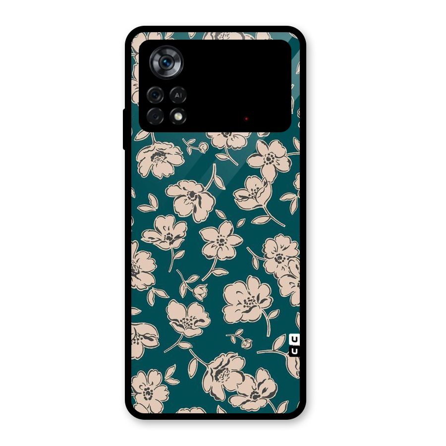 Beauty Green Bloom Glass Back Case for Poco X4 Pro 5G
