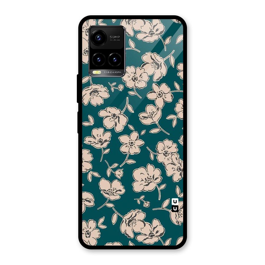 Beauty Green Bloom Glass Back Case for Vivo Y21T