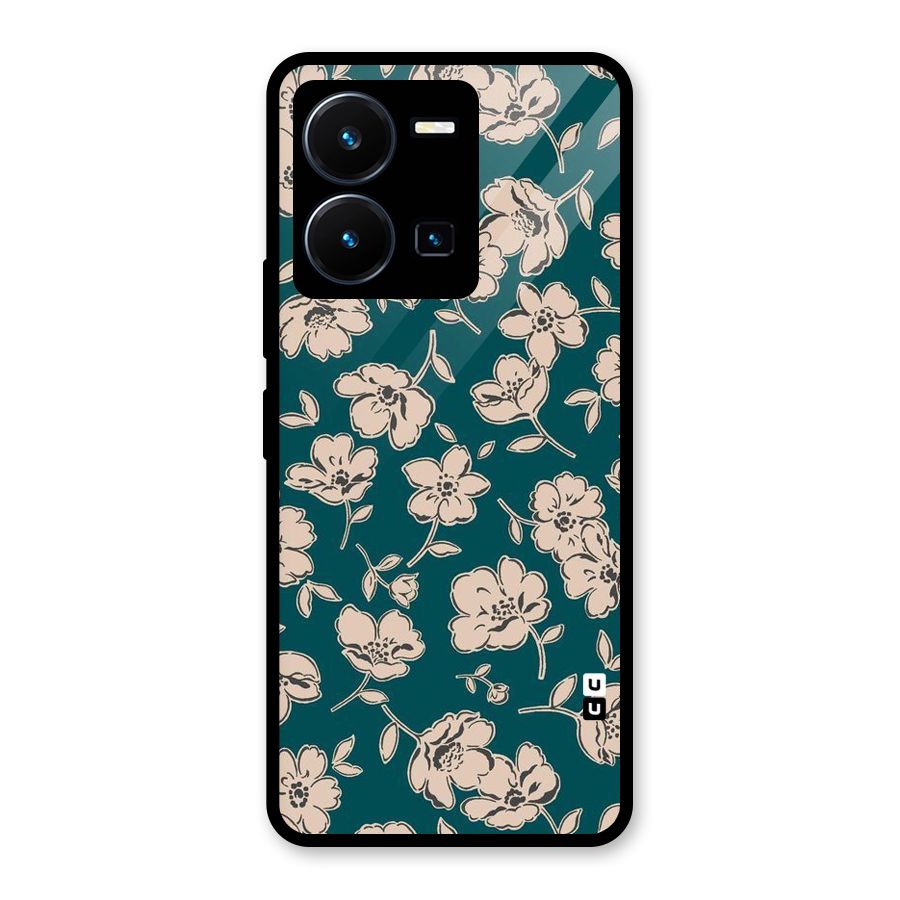 Beauty Green Bloom Glass Back Case for Vivo Y35