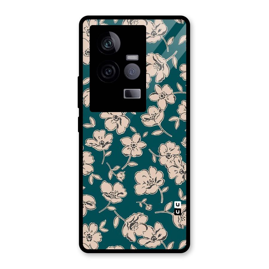 Beauty Green Bloom Glass Back Case for Vivo iQOO 11 5G