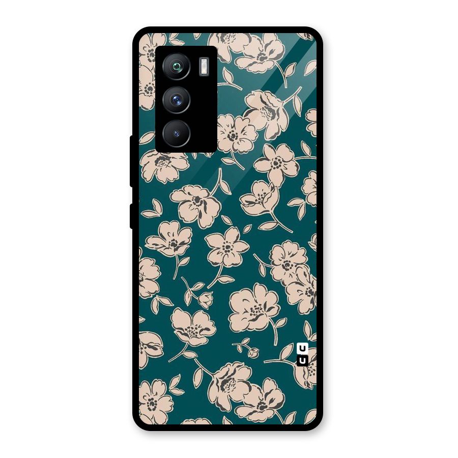 Beauty Green Bloom Glass Back Case for Vivo iQOO 9 SE