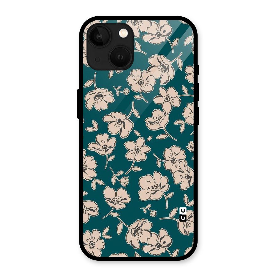 Beauty Green Bloom Glass Back Case for iPhone 13
