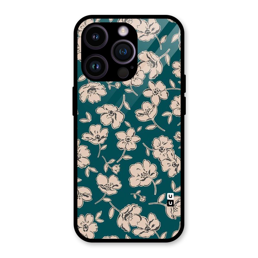 Beauty Green Bloom Glass Back Case for iPhone 14 Pro