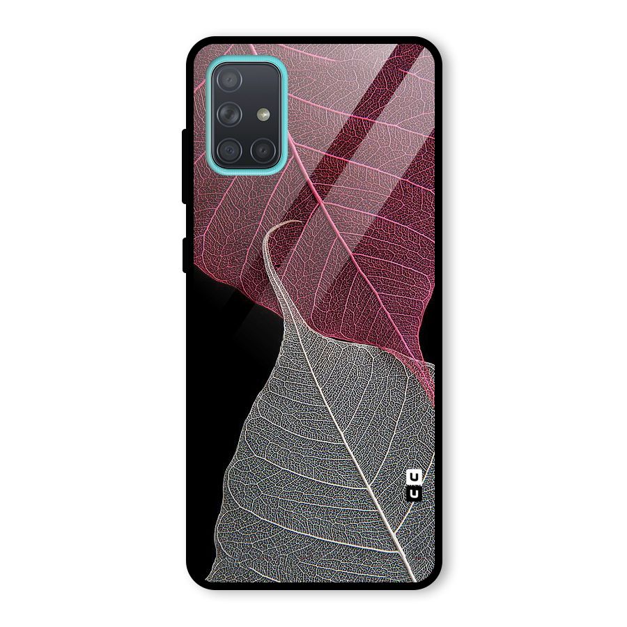 Beauty Leaf Glass Back Case for Galaxy A71