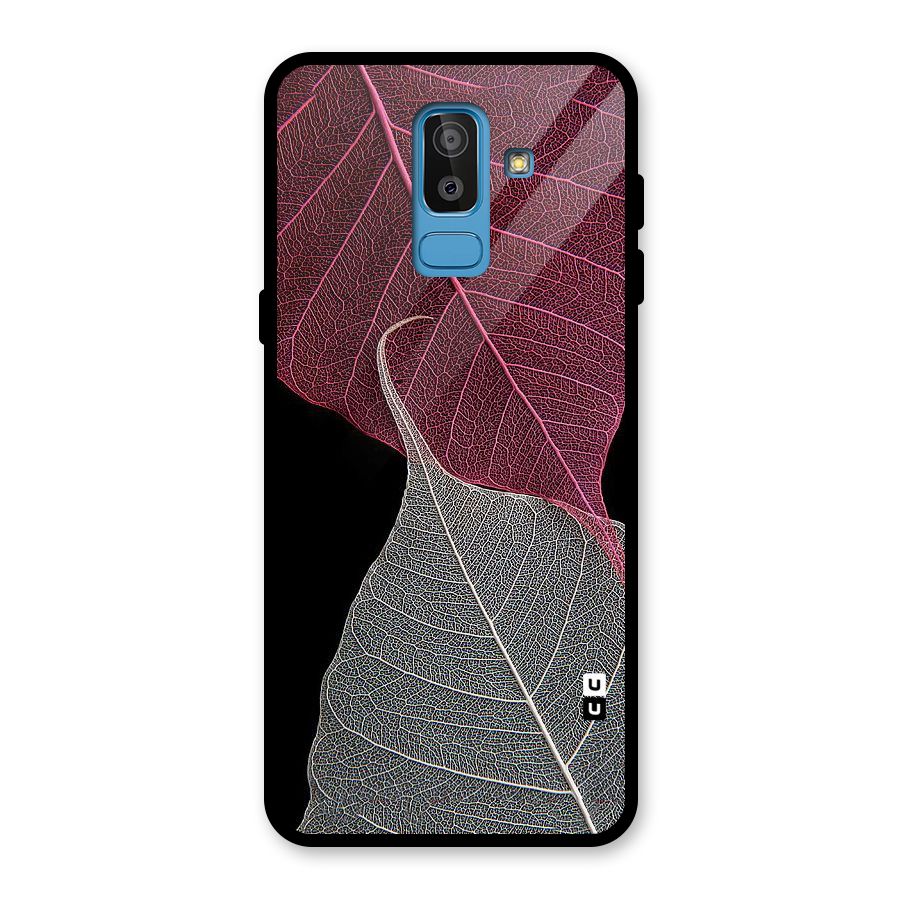 Beauty Leaf Glass Back Case for Galaxy J8