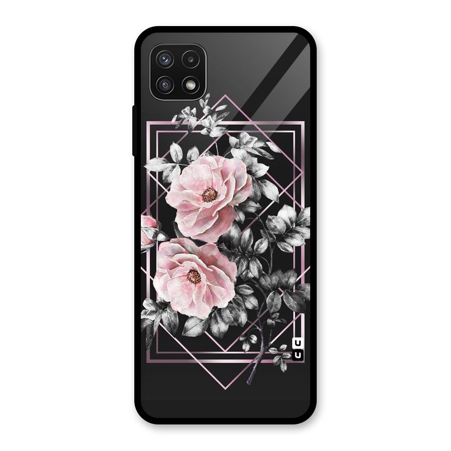 Beguilling Pink Floral Glass Back Case for Galaxy A22 5G