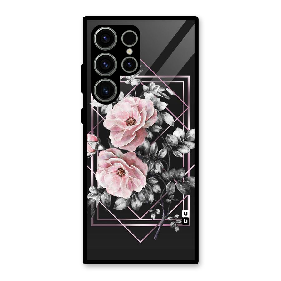 Beguilling Pink Floral Glass Back Case for Galaxy S23 Ultra