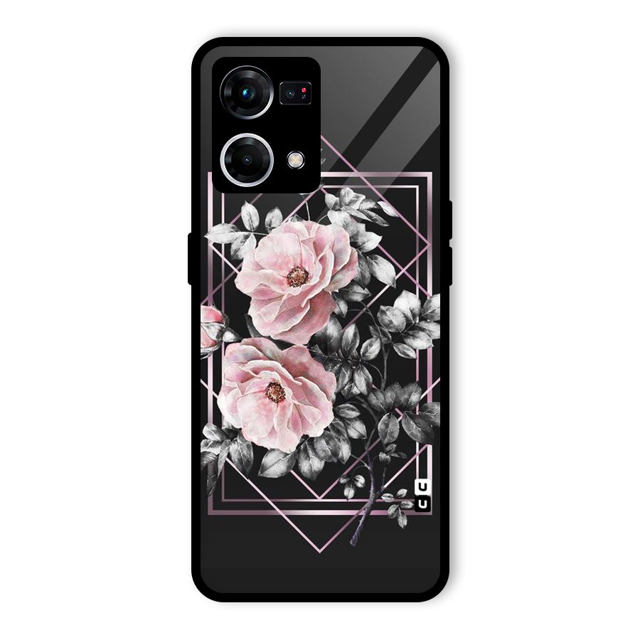 Beguilling Pink Floral Glass Back Case for Oppo F21 Pro 5G