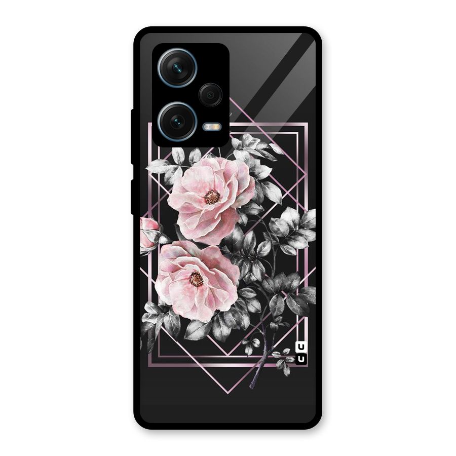 Beguilling Pink Floral Glass Back Case for Redmi Note 12 Pro Plus 5G