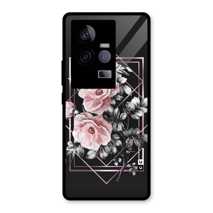 Beguilling Pink Floral Glass Back Case for Vivo iQOO 11 5G