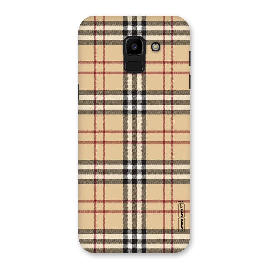Beige Check Back Case for Galaxy J6
