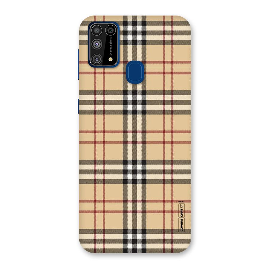 Beige Check Back Case for Galaxy M31