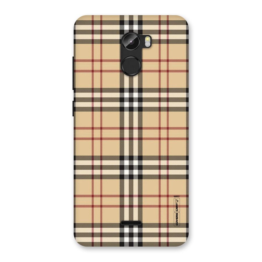 Beige Check Back Case for Gionee X1