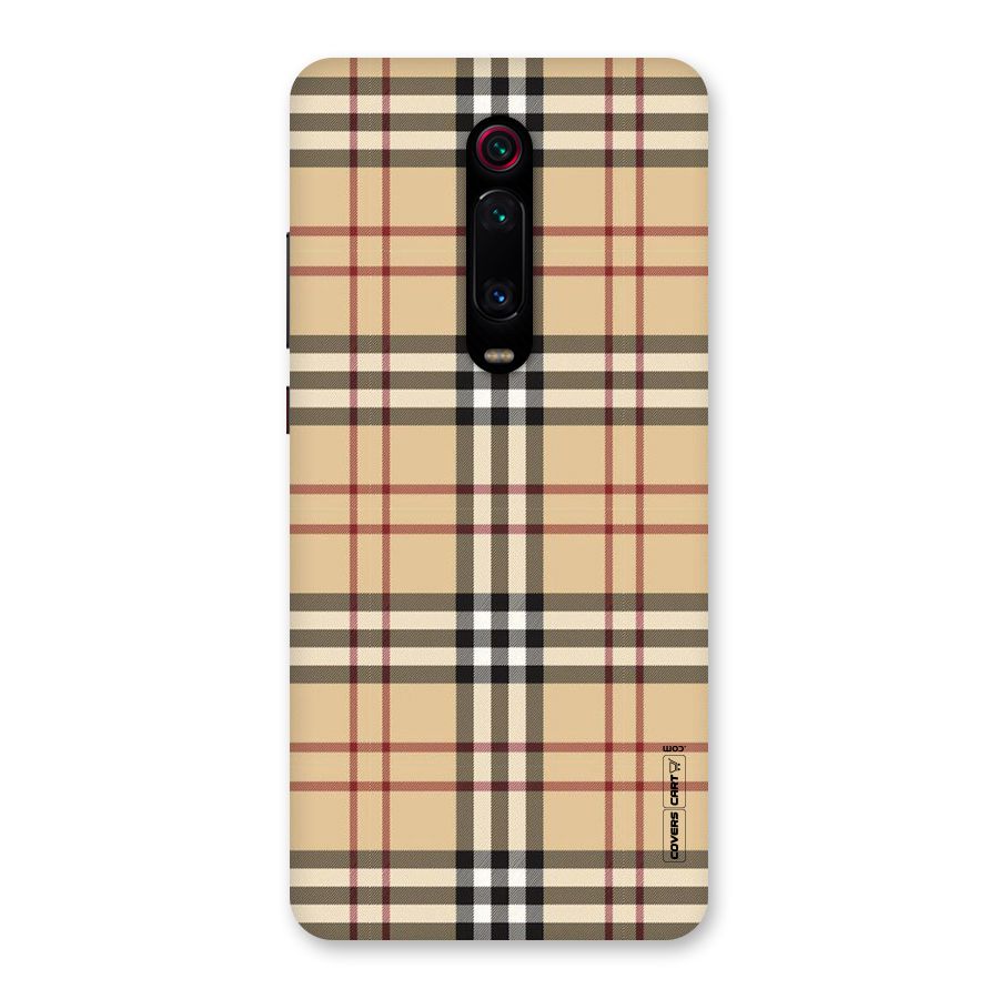 Beige Check Back Case for Redmi K20 Pro