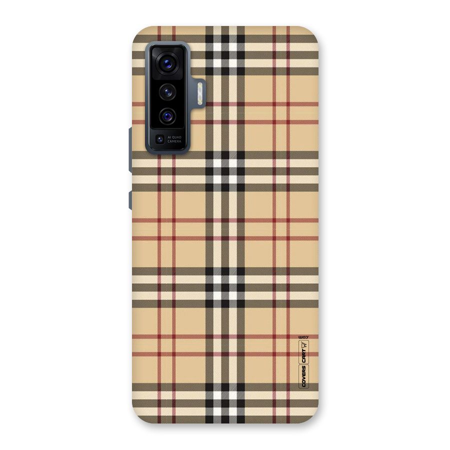 Beige Check Back Case for Vivo X50