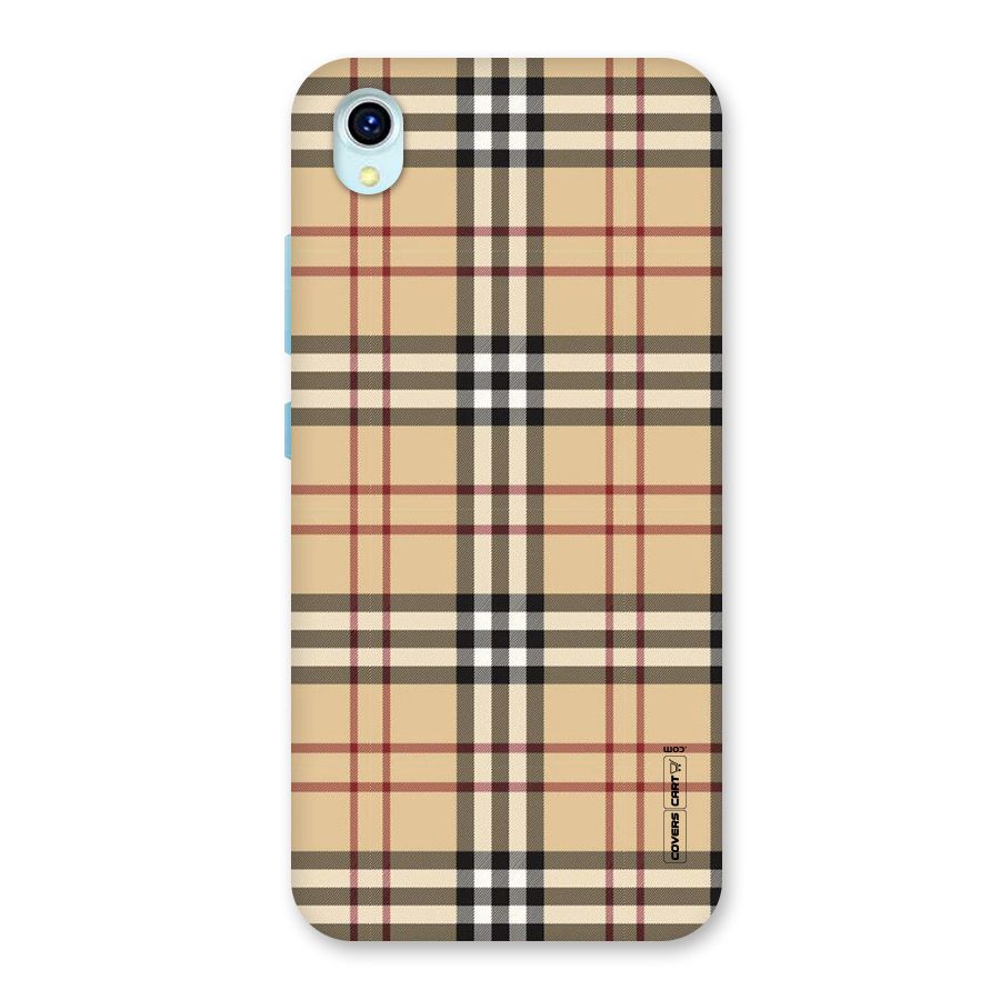 Beige Check Back Case for Vivo Y1s