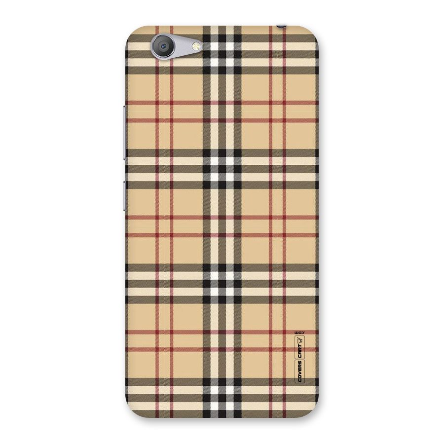 Beige Check Back Case for Vivo Y53