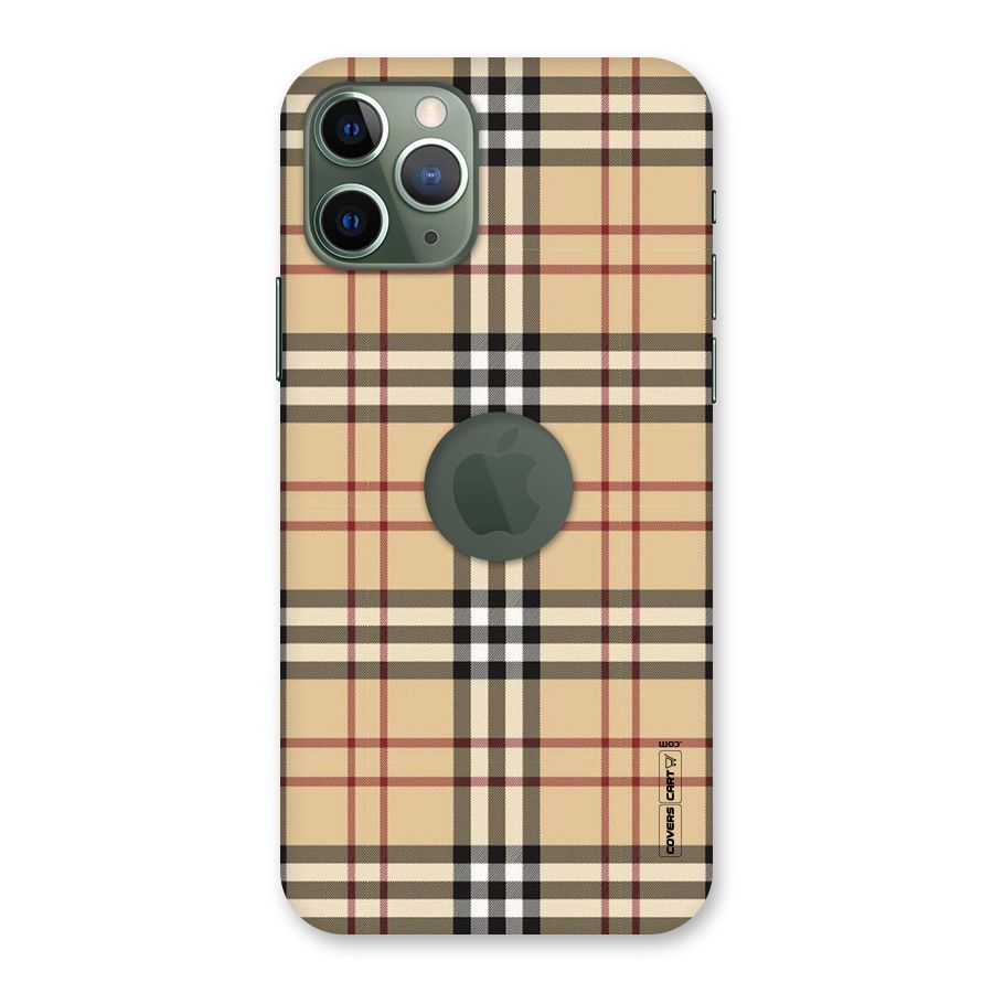Beige Check Back Case for iPhone 11 Pro Logo  Cut