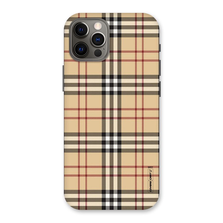 Beige Check Back Case for iPhone 12 Pro