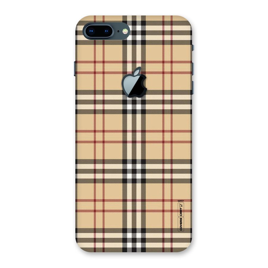 Beige Check Back Case for iPhone 7 Plus Apple Cut