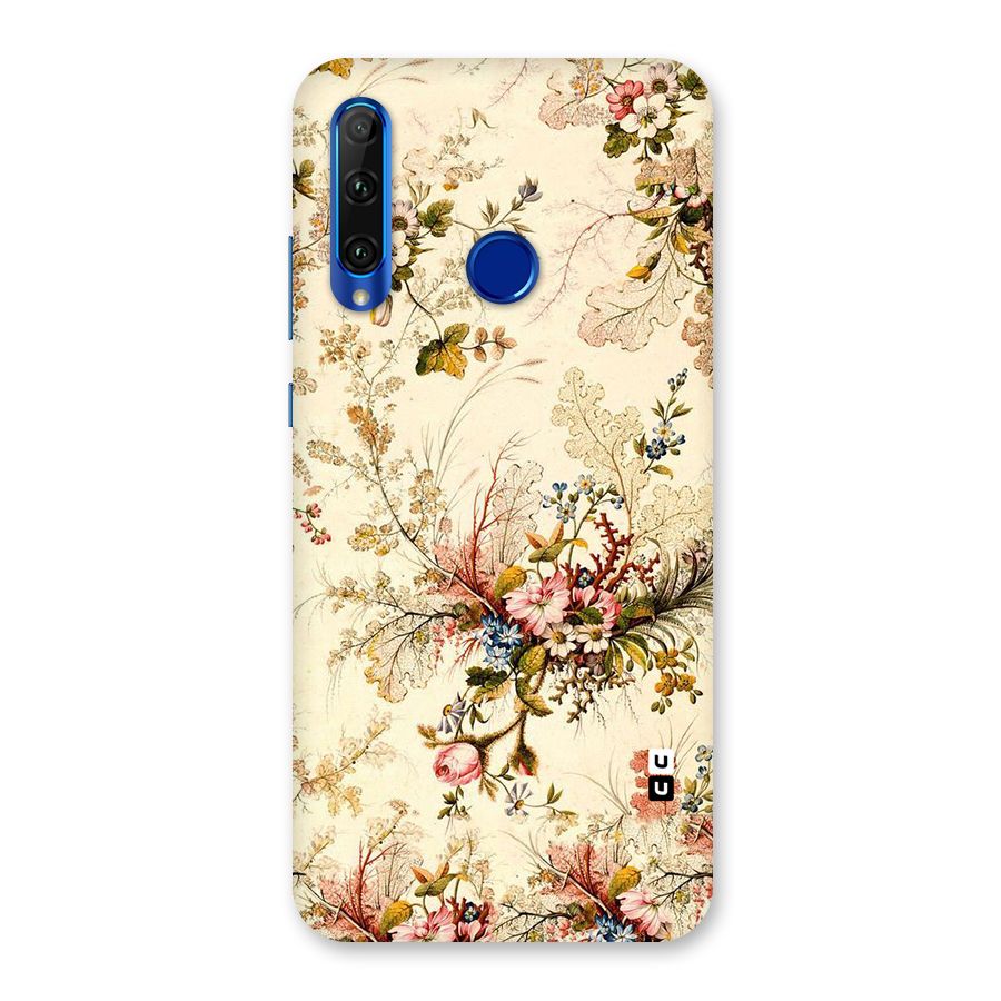 Beige Floral Back Case for Honor 20i