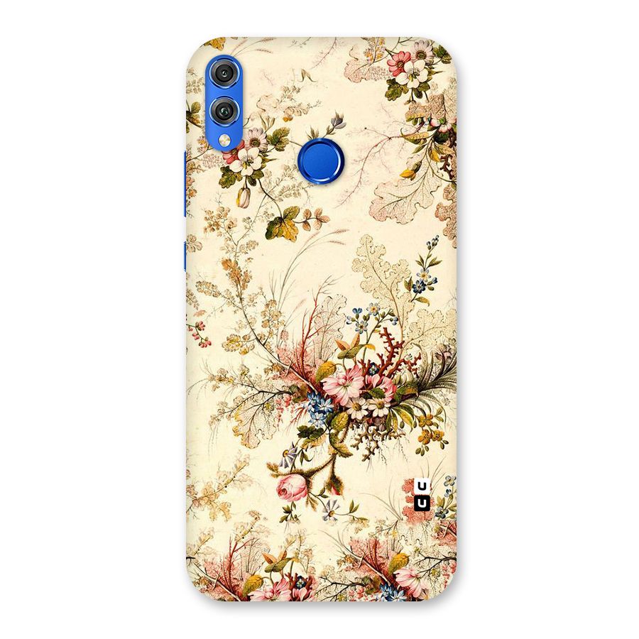 Beige Floral Back Case for Honor 8X