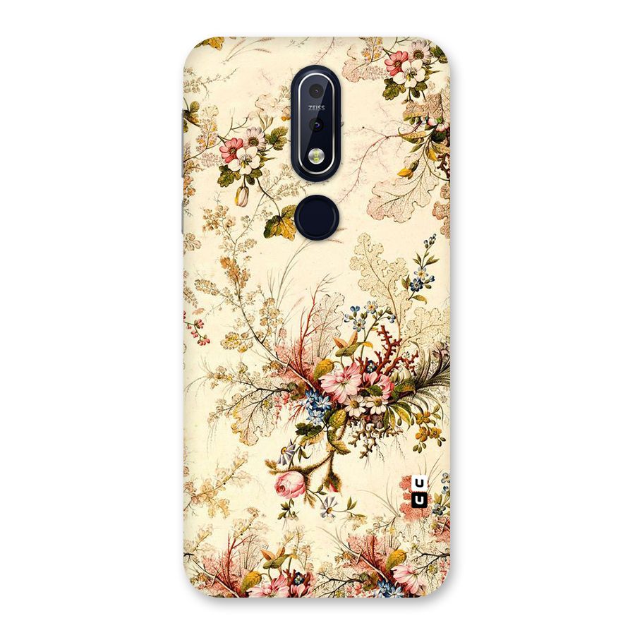 Beige Floral Back Case for Nokia 7.1