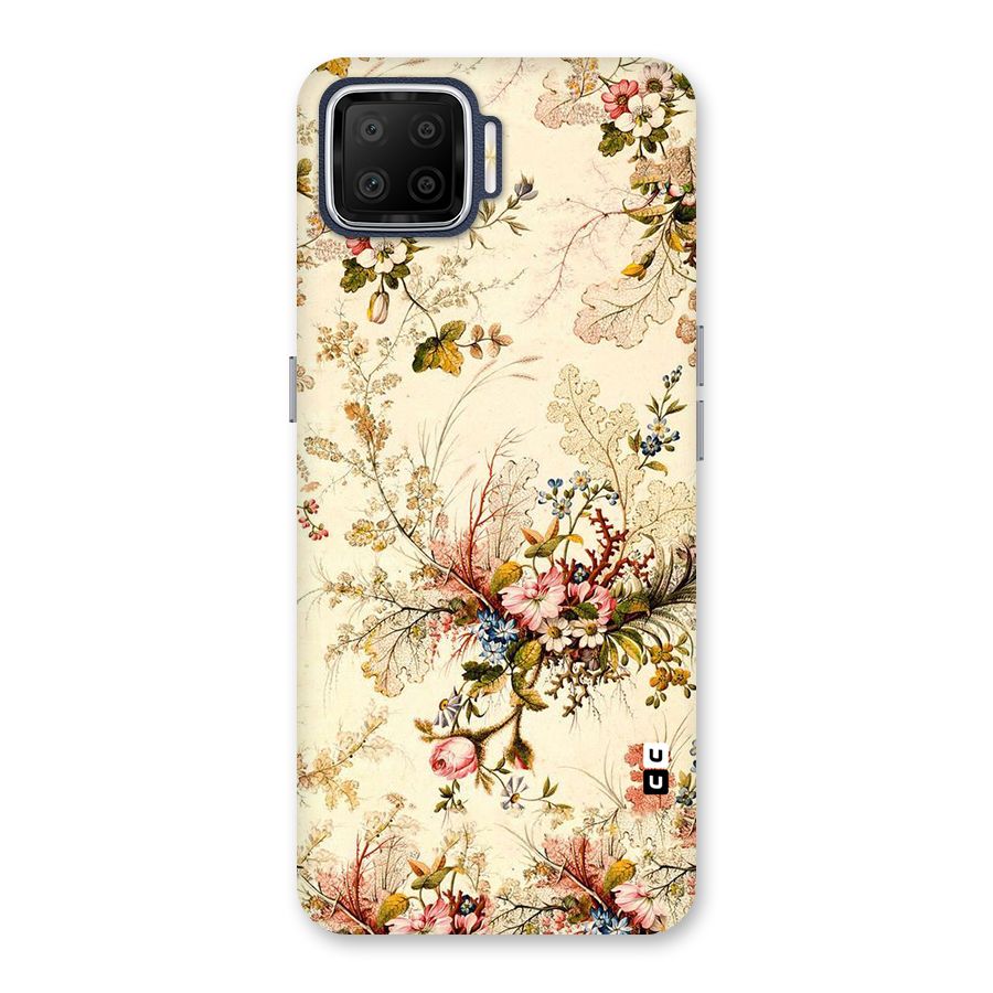 Beige Floral Back Case for Oppo F17