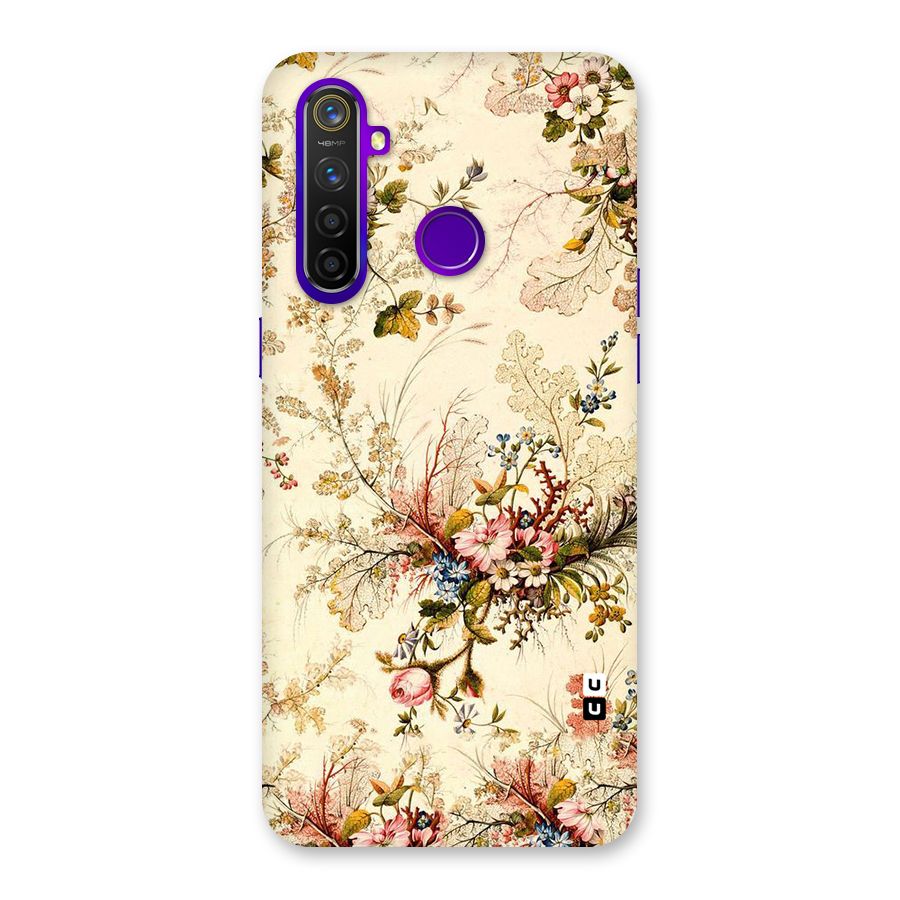 Beige Floral Back Case for Realme 5 Pro